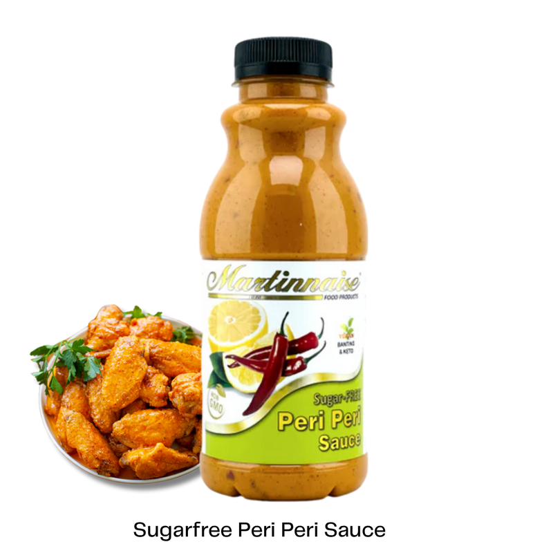 Bottle of Martinnaise sugarfree dairyfree glutenfree peri peri sauce