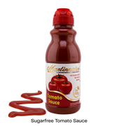 Bottle of sugarfree, dairy free, gluten free tomato sauce from Martinnaise. 