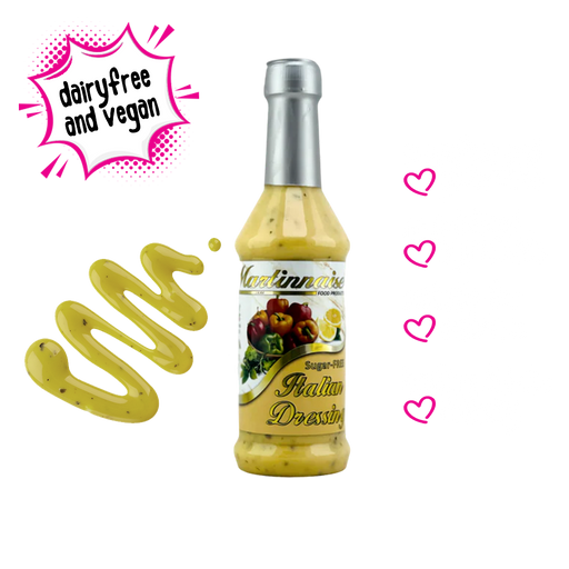Bottle of Martinnaise Italian Dressing, which is a flavorful blend of herbs and spices, perfect for adding an Italian twist to salads or dishes