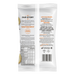 The back of a white Our Story talk snack bag, showing printed product information, ingredients, nutrition facts, and contact details for Montagu in South Africa.