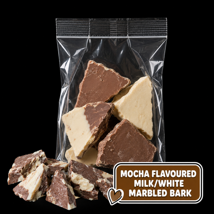 Caring Candies No Added Sugar Choc Bark |  Mocha Milk & White Marble | 100g