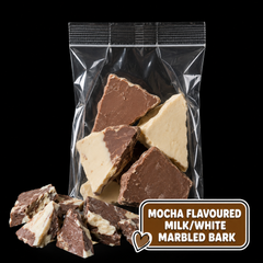 Caring Candies No Added Sugar Choc Bark |  Mocha Milk & White Marble | 100g