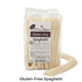 Packet of Glutenfree Pasta Regalo spaghetti with uncooked spaghetti in front of it