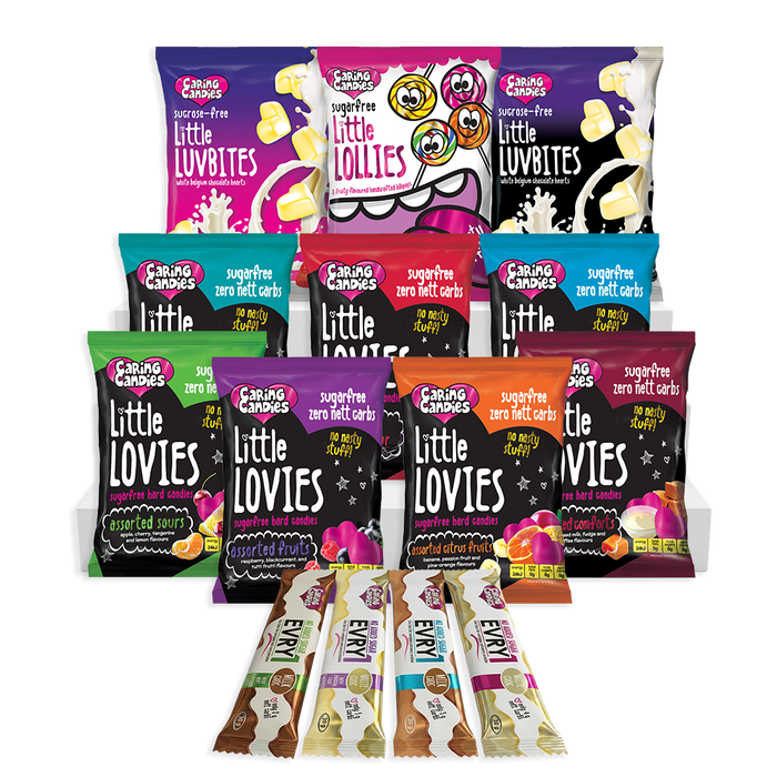 Caring Candies Sugar-Free SWEET CRAVINGS SURVIVAL KIT | 14 Piece Assorted Pack