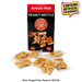 Star Sugar Free Peanut Brittle packaging with several individually wrapped pieces displayed in front on a white background, plus a yellow badge stating it contains artificial colours.