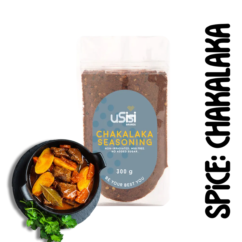 uSisi Brands chakalaka salt seasoning spice. Sugar free, gluten free, suitable for Diabetics, Keto, and Banting
