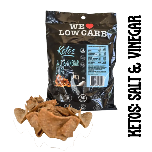 Packet of We Love Low Carb Salt and Vinegar flavoured chips