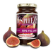 Bottle of Yes Pleeze No Added Sugar Ripe Fig Jam with fresh figs scattered around the bottom