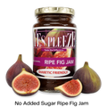 Bottle of Yes Pleeze No Added Sugar Ripe Fig Jam with fresh figs scattered around the bottom