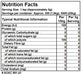 Nutrition Facts Table of Erythritol showing Energy, Protein, Carbs, Sugars, Fat, Fibre and Sodium