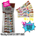 bulk shipper carton showing 48x30g sugarfree chocolate bars in assorted flavours