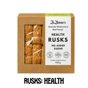 Box of ZuZanna's Sugarfree health rusks with a clear window showing the cookies inside.