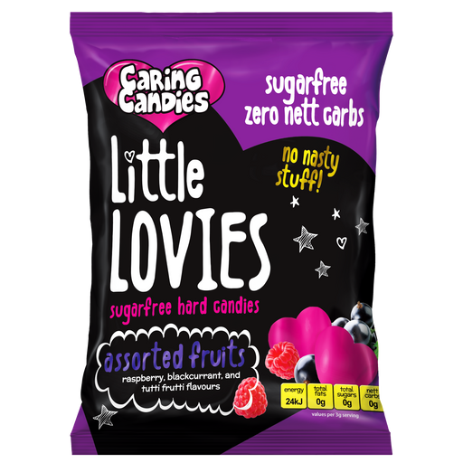 Sugar free keto assorted fruit flavoured Little Lovies Sweets by Caring Candies | Diabetic, Banting, Candida, Halaal, Kosher, Vegan