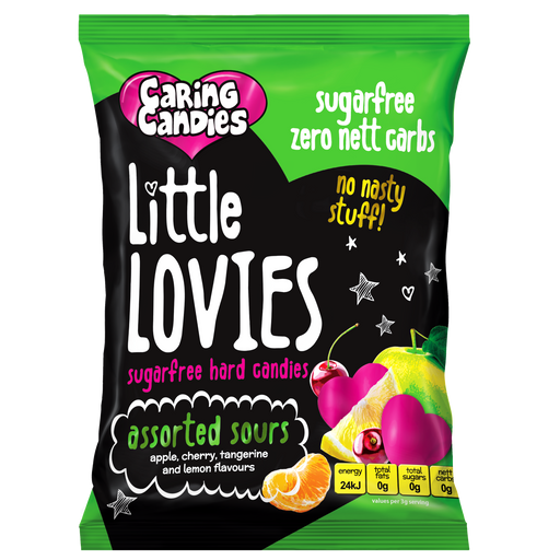 Sugar free keto assorted sour flavoured Little Lovies Sweets by Caring Candies | Diabetic, Banting, Candida, Halaal, Kosher, Vegan