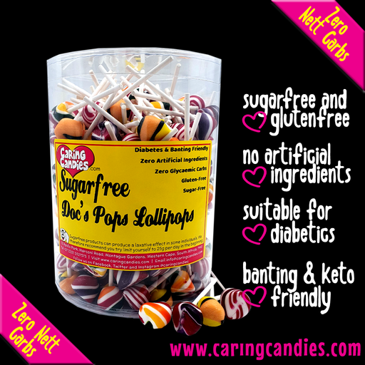 Tub of 200 unwrapped sugarfree lollipops. Ideal for doctor's. demtists, and dietitians to give to their patients