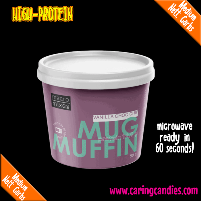 Sugarfree and Glutenfree Macro Mixes High Protein Vanilla Choc Chip Muffiin Premix