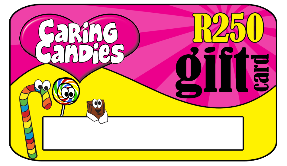 R250 Caring Candies Gift Card by Caring Candies | Discount, Gift, Gift Card, Kosher, Voucher